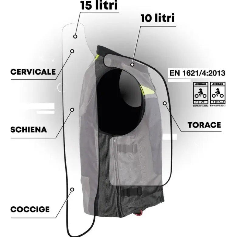Airbag per Moto Motoairbag Mab V4 Modular Grigio