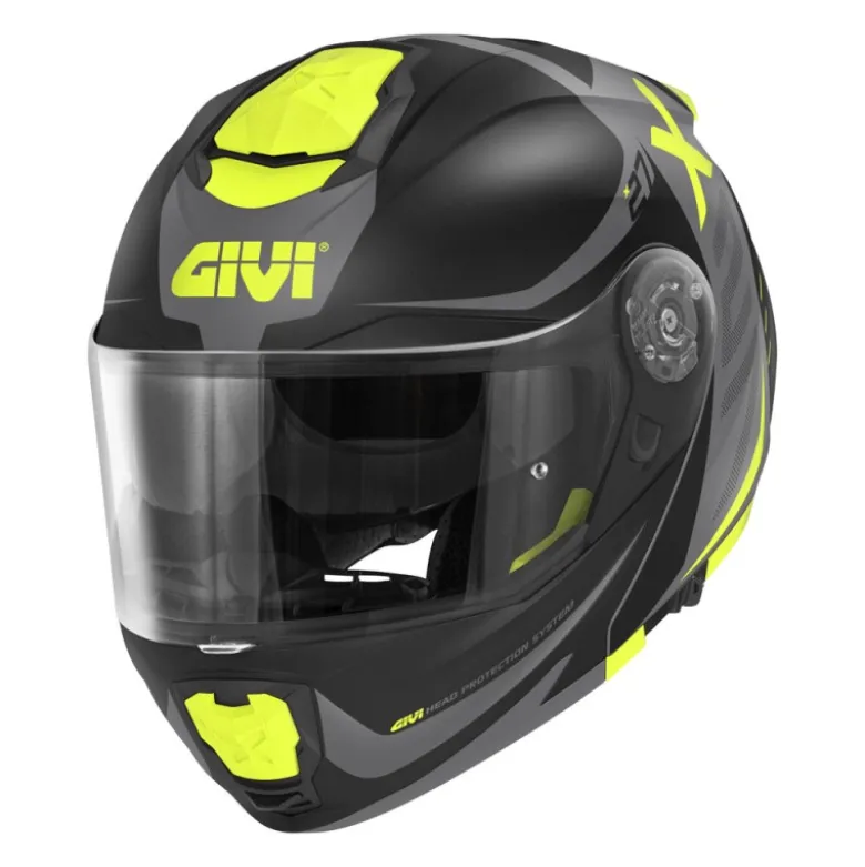 Bundle Casco Givi X.27 Dimension Nero Opaco Titanio Giallo con Interfono Givi I319S