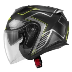 Bundle Casco Jet Givi X.25 Trace Nero Opaco Titanio Giallo con Interfono Givi I319S