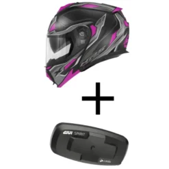 Bundle Casco Modulare Givi X.27 Sector Nero Opaco Titanio Fucsia con Interfono Givi I319S