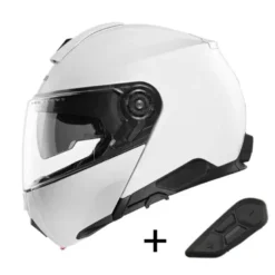 Bundle Casco Modulare Schuberth C5 Bianco Lucido con Interfono Sc2 Standard