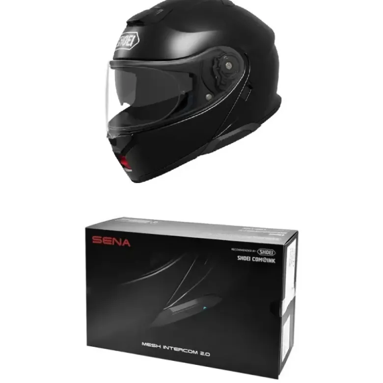 Bundle Shoei Neotec 3 Nero Lucido + Interfono SRL-3