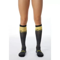 Calza Lunga Rinforzata Unisex Sixs LONG-RACING Grigio Scuro Giallo