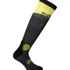 Calza Lunga Rinforzata Unisex Sixs LONG-RACING Grigio Scuro Giallo