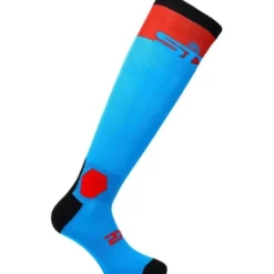 Calza Lunga Rinforzata Unisex Sixs LONG-RACING Turchese Rosso