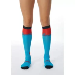 Calza Lunga Rinforzata Unisex Sixs LONG-RACING Turchese Rosso