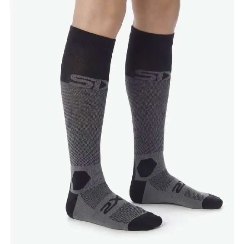Calza Lunga Rinforzata Unisex Sixs LONG RACING V2 Nero Grigio