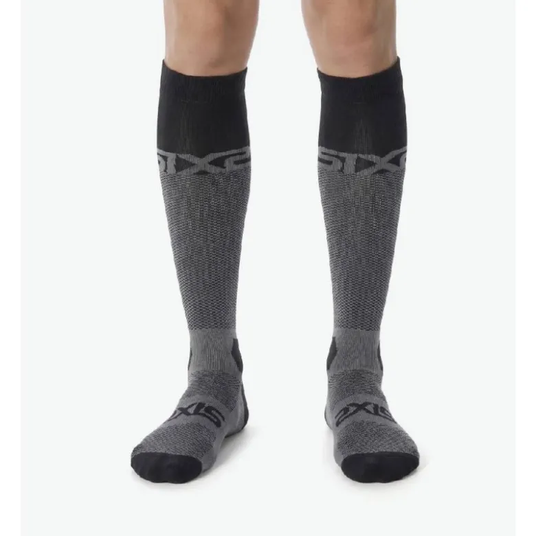 Calza Lunga Rinforzata Unisex Sixs LONG RACING V2 Nero Grigio