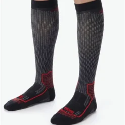 Calza Lunga Rinforzata Unisex Sixs LONG V3 Nero Carbon Rosso