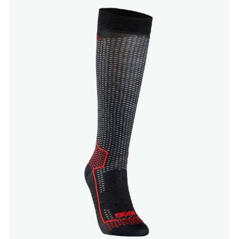 Calza Lunga Rinforzata Unisex Sixs LONG V3 Nero Carbon Rosso