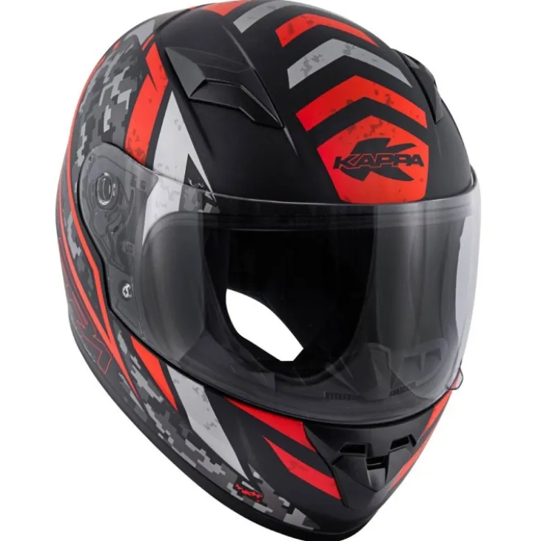 Casco Bambino Integrale Kappa KJ04 Evo Prox Nero Opaco Rosso