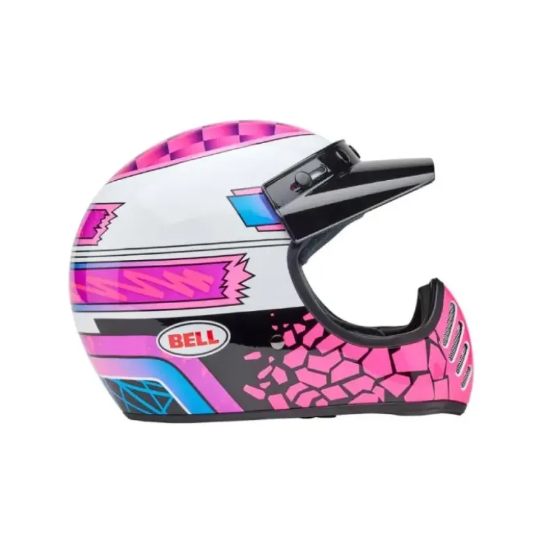Casco Cross Bell Moto-3 Death Spray Rosa Viola ECE 06