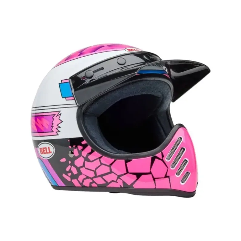 Casco Cross Bell Moto-3 Death Spray Rosa Viola ECE 06