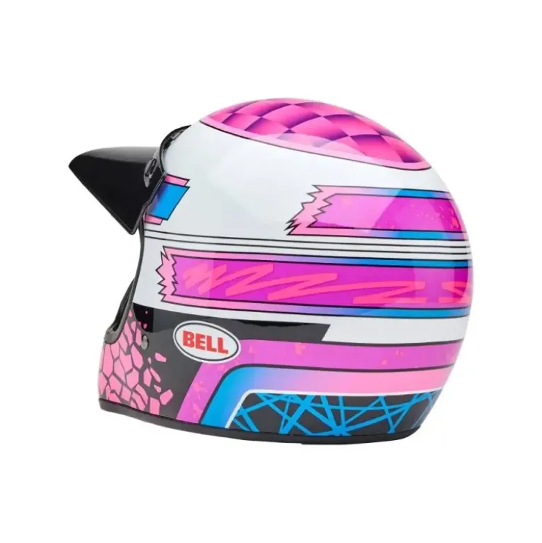 Casco Cross Bell Moto-3 Death Spray Rosa Viola ECE 06