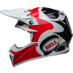 Casco Cross Bell Moto-9s Flex 2023 Hello Costeau Reef Bianco Rosso Opaco Ece 06
