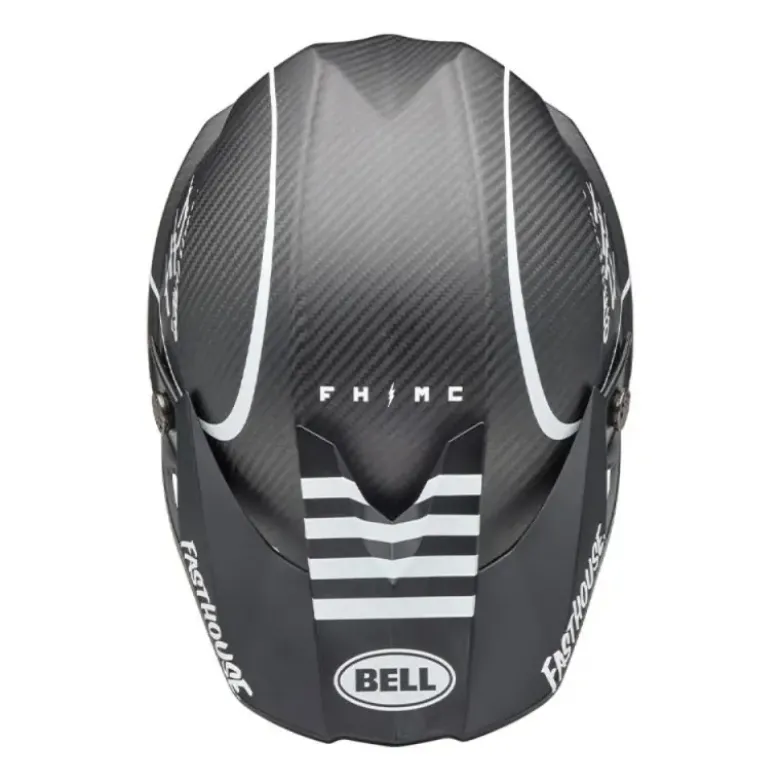 Casco Cross Bell Moto-10 Spherical 2025 Fasthouse Raven Nero Opaco Bianco ECE 06