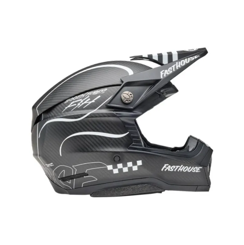 Casco Cross Bell Moto-10 Spherical 2025 Fasthouse Raven Nero Opaco Bianco ECE 06