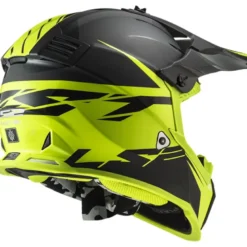 Casco Cross Enduro Ls2 Mx437 Fast Evo Roar Nero Opaco Giallo Alta Visibilità