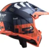 Casco Cross Enduro Ls2 Mx437 Fast Evo Xcode Arancione Fluo Opaco Blu