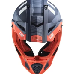 Casco Cross Enduro Ls2 Mx437 Fast Evo Xcode Arancione Fluo Opaco Blu