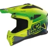 Casco Cross Ls2 Mx708 Fast II Duck H-V Verde Giallo Opaco