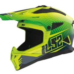 Casco Cross Ls2 Mx708 Fast II Duck H-V Verde Giallo Opaco
