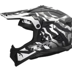 Casco Cross Ls2 Mx708 Fast II Grotesk Nero Grigio Opaco