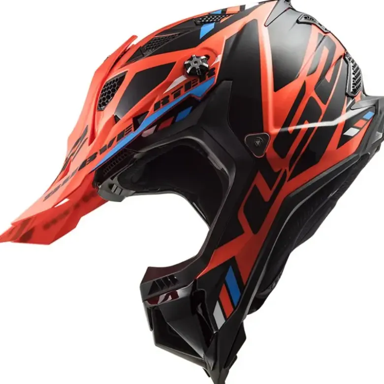 Casco Cross Ls2 Mx700 Subverter Evo II Stomp Arancio Fluo Nero Lucido