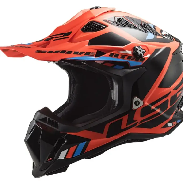 Casco Cross Ls2 Mx700 Subverter Evo II Stomp Arancio Fluo Nero Lucido