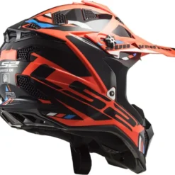Casco Cross Ls2 Mx700 Subverter Evo II Stomp Arancio Fluo Nero Lucido