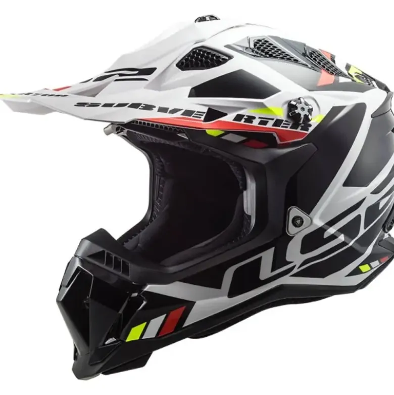 Casco Cross Ls2 Mx700 Subverter Evo II Stomp Bianco Nero Lucido