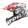 Casco Cross MPH Jumper TPR Factory Bianco Nero Rosso e Maschera Pro-Race