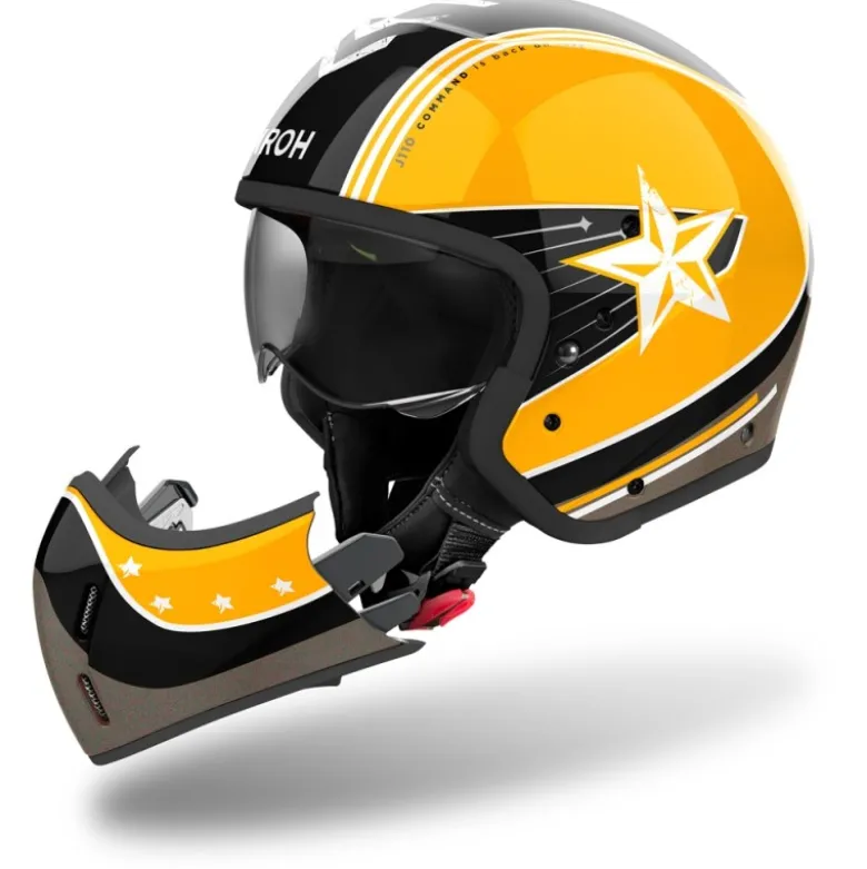 Casco Crossover Airoh J 110 Command Giallo Lucido