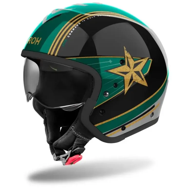 Casco Crossover Airoh J 110 Command Verde Lucido