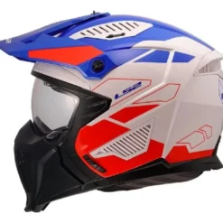 Casco Crossover Ls2 OF606 Drifter Trek Bianco Blu Rosso Lucido