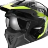 Casco Crossover Ls2 OF606 Drifter Triality Nero Lucido H-V Giallo
