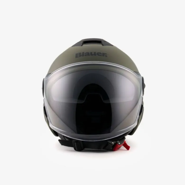 Casco Demi Jet Blauer DJ-01 Monochrome Verde Opaco