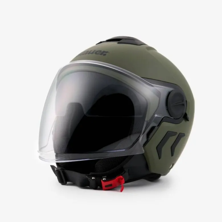Casco Demi Jet Blauer DJ-01 Monochrome Verde Opaco