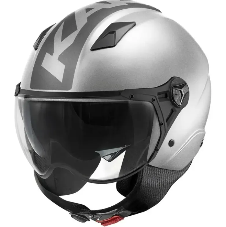 Casco Demi-Jet Kappa KV57 Striker Argento Opaco Titanio