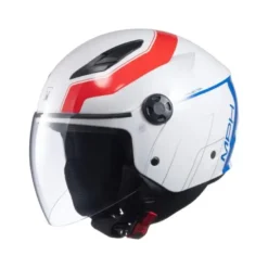 Casco Demi Jet MPH Star Street Bianco Blu Rosso