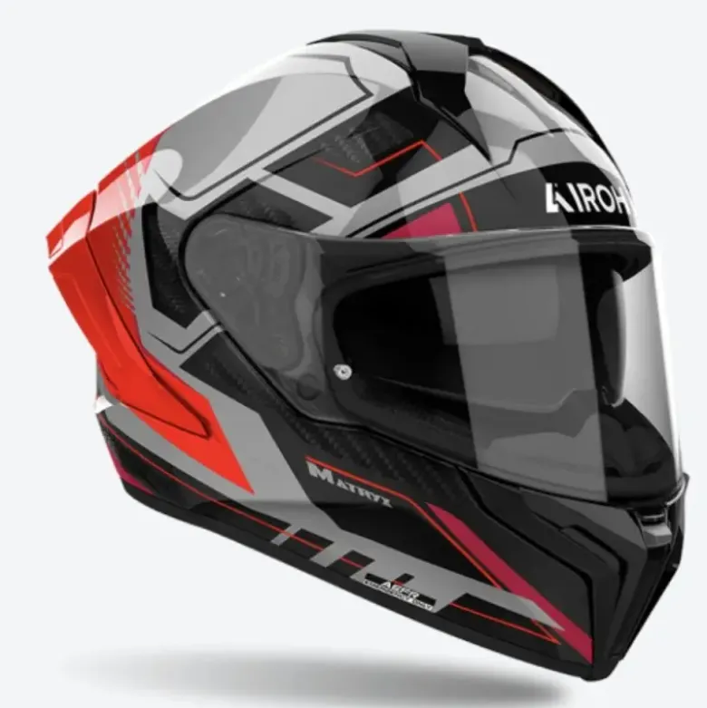 Casco Integrale Airoh Matryx Rocket Rosso Fluo Lucido