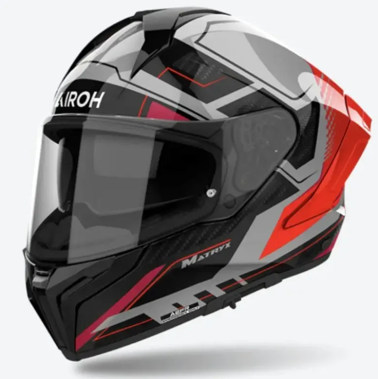 Casco Integrale Airoh Matryx Rocket Rosso Fluo Lucido