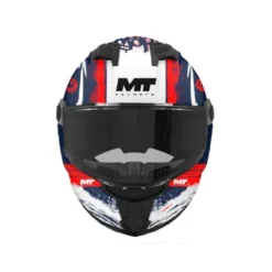 Casco Integrale Bambino Mt Helmets Ff126 Stinger 2 C17 Rocket Blu Bianco Rosso Opaco