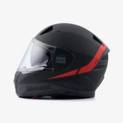 Casco Integrale Blauer NF01 Naca Grafica A Nero Opaco Rosso