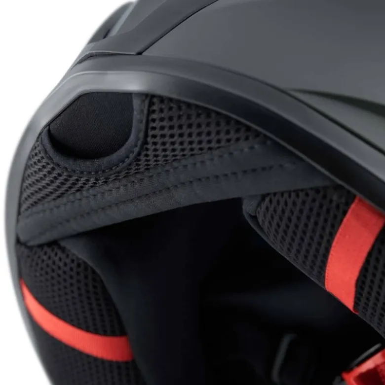 Casco Integrale Blauer NF01 Naca Grafica A Nero Opaco Rosso