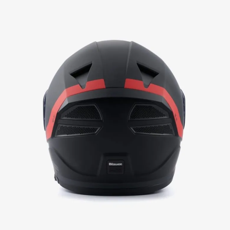 Casco Integrale Blauer NF01 Naca Grafica A Nero Opaco Rosso