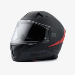 Casco Integrale Blauer NF01 Naca Grafica A Nero Opaco Rosso