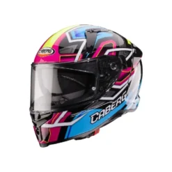 Casco Integrale Caberg Avalon X Brama Nero Azzurro Giallo Fluo Fuchsia