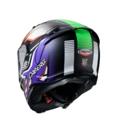 Casco Integrale Caberg Avalon X Gurkha Nero Opaco Arancio Fluo Verde Fluo Viola