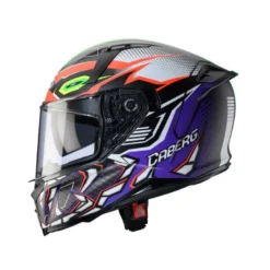 Casco Integrale Caberg Avalon X Gurkha Nero Opaco Arancio Fluo Verde Fluo Viola